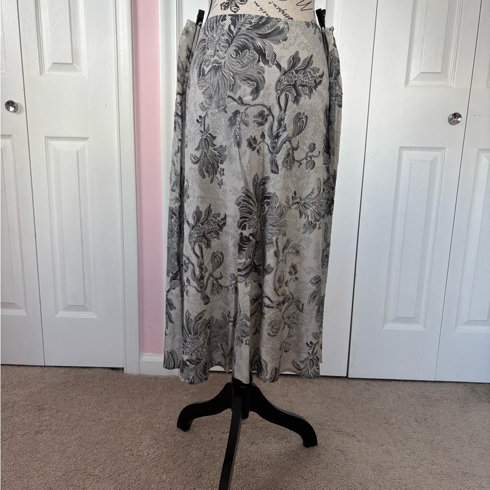 Van Heusen Gray Black A-Line Skirt